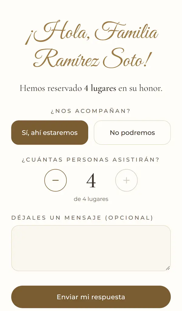 Saludo con boletos al confirmar